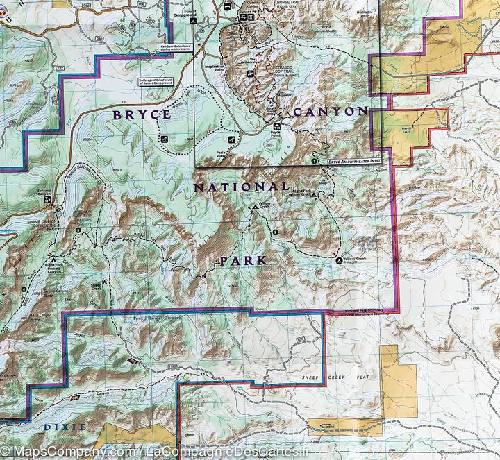 Carte de randonnée du Parc National de Bryce Canyon (Utah) | National Geographic - La Compagnie des Cartes