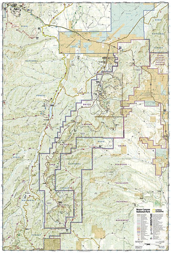 Carte de randonnée du Parc National de Bryce Canyon (Utah) | National Geographic carte pliée National Geographic 