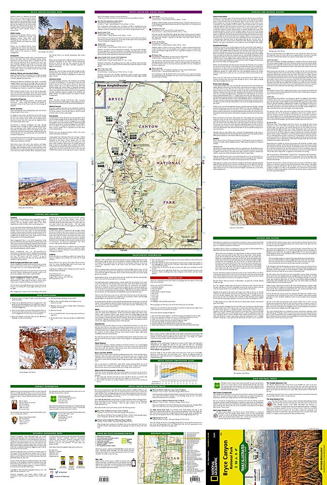 Carte de randonnée du Parc National de Bryce Canyon (Utah) | National Geographic carte pliée National Geographic 