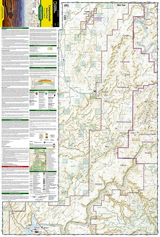Carte de randonnée du Parc National de Canyonlands (Utah) | National Geographic carte pliée National Geographic 