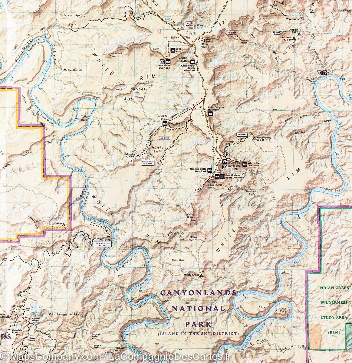 Carte de randonnée n° 210 - Parc National de Canyonlands (Utah) | National Geographic carte de randonnée National Geographic