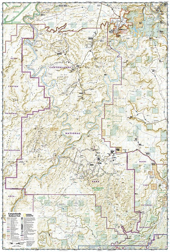Carte de randonnée du Parc National de Canyonlands (Utah) | National Geographic carte pliée National Geographic 