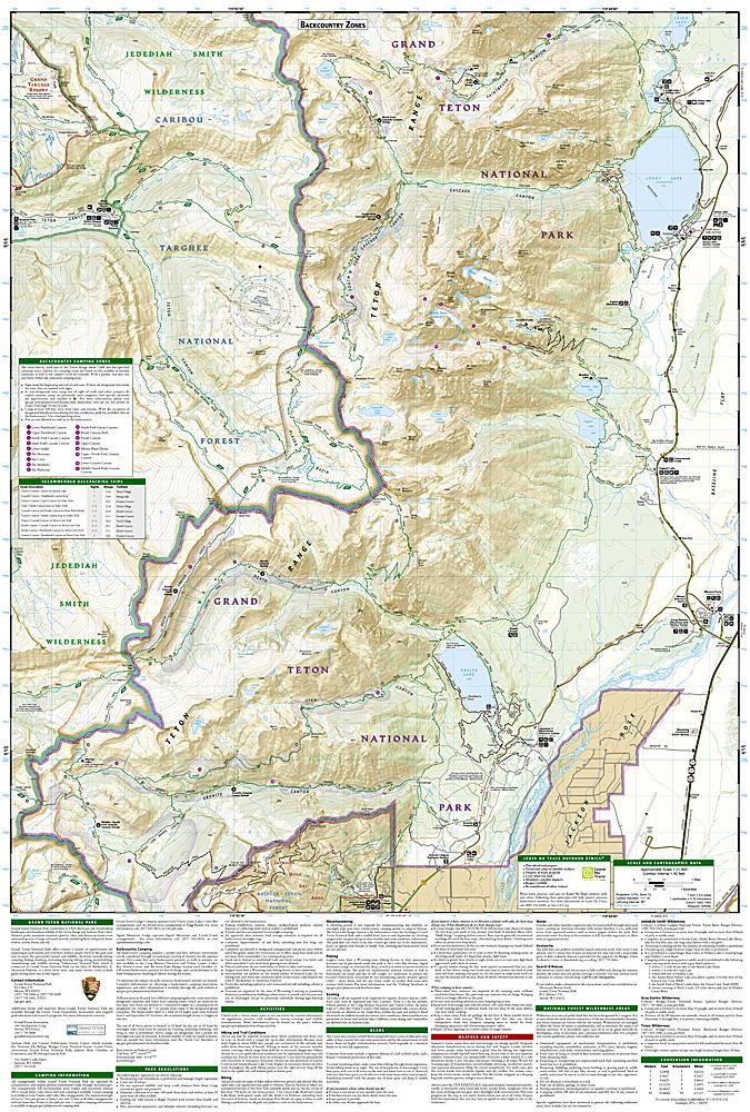 Carte de randonnée du Parc National de Grand Teton (Wyoming, USA) | National Geographic carte pliée National Geographic 