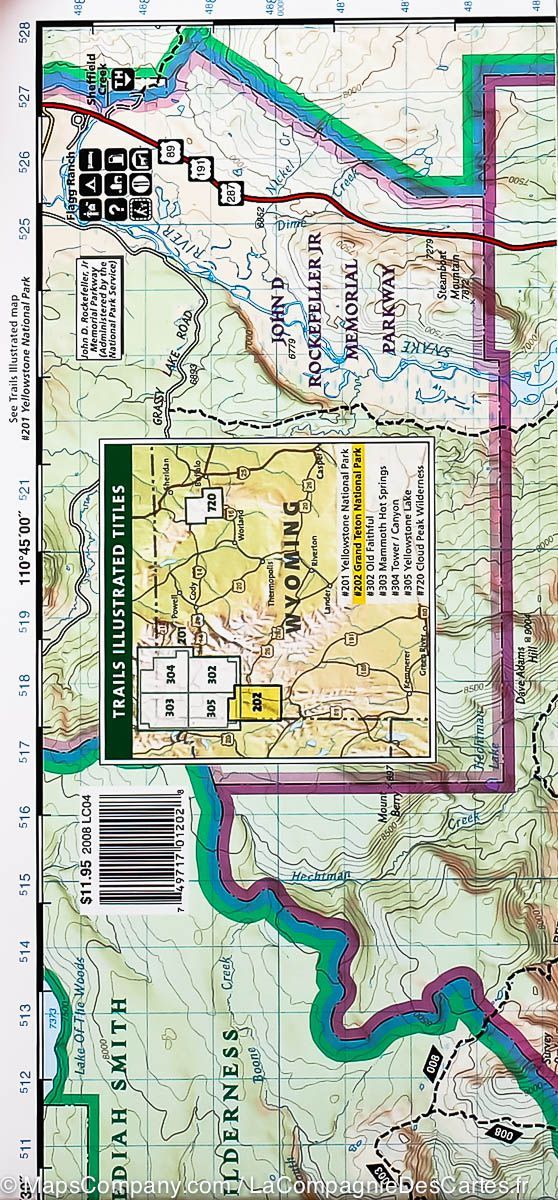 Carte de randonnée n° 202 - Parc National de Grand Teton (Wyoming, USA) | National Geographic carte de randonnée National Geographic