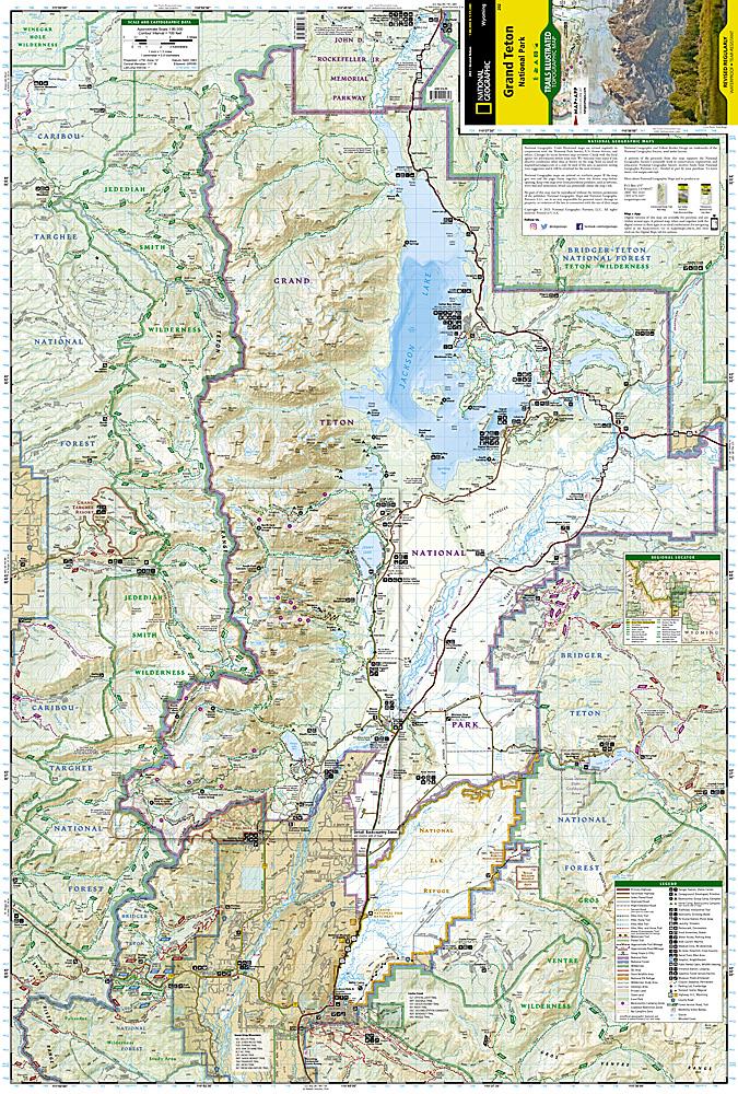 Carte de randonnée n° 202 - Parc National de Grand Teton (Wyoming, USA) | National Geographic carte de randonnée National Geographic