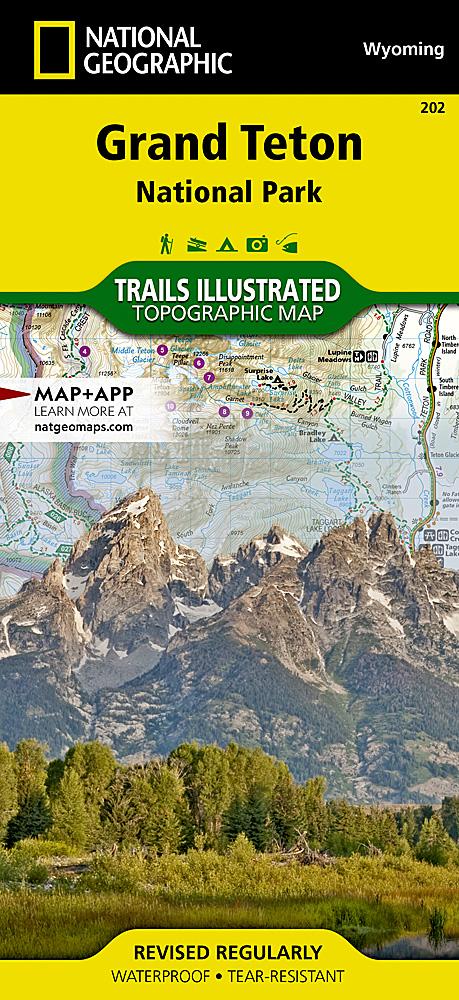 Hiking map No. 202 - Grand Teton National Park (Wyoming, USA