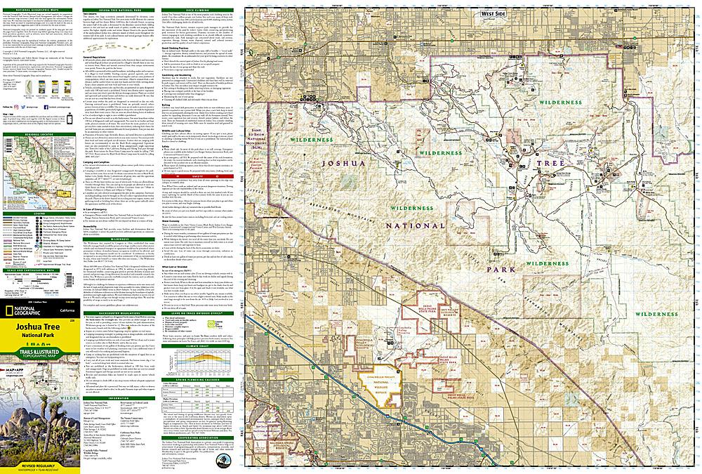 Carte de randonnée du Parc National de Joshua Tree (Californie) | National Geographic carte pliée National Geographic 