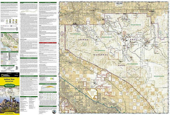 Carte de randonnée du Parc National de Joshua Tree (Californie) | National Geographic carte pliée National Geographic 