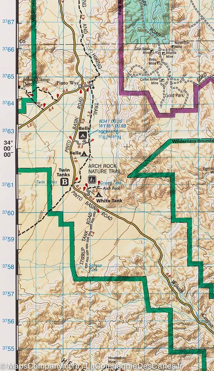 Carte de randonnée du Parc National de Joshua Tree (Californie) | National Geographic - La Compagnie des Cartes
