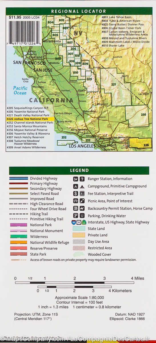 Carte de randonnée n° 226 - Parc National de Joshua Tree (Californie) | National Geographic carte de randonnée National Geographic