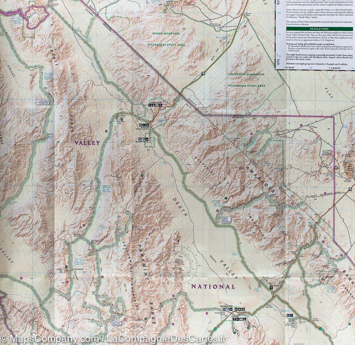 Carte de randonnée n° 221 - Parc national de la Vallée de la Mort (Californie/ Nevada) | National Geographic carte de randonnée National Geographic