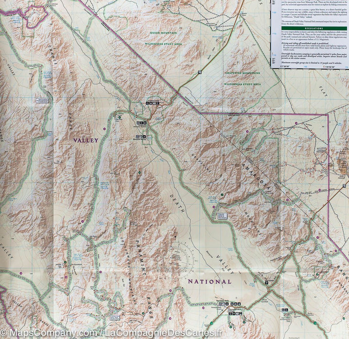 Carte de randonnée du Parc national de la Vallée de la Mort (Californie/ Nevada) | National Geographic - La Compagnie des Cartes