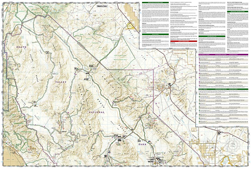 Carte de randonnée du Parc national de la Vallée de la Mort (Californie/ Nevada) | National Geographic carte pliée National Geographic 