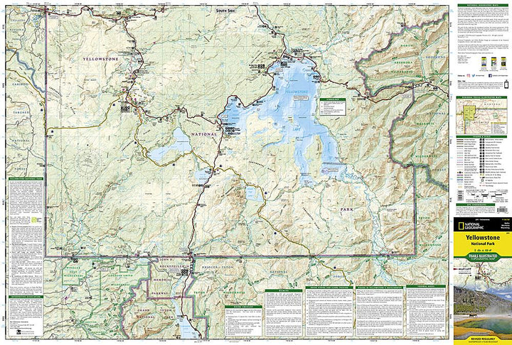 Carte de randonnée du Parc National de Yellowstone (Wyoming, Montana, Idaho) | National Geographic carte pliée National Geographic 