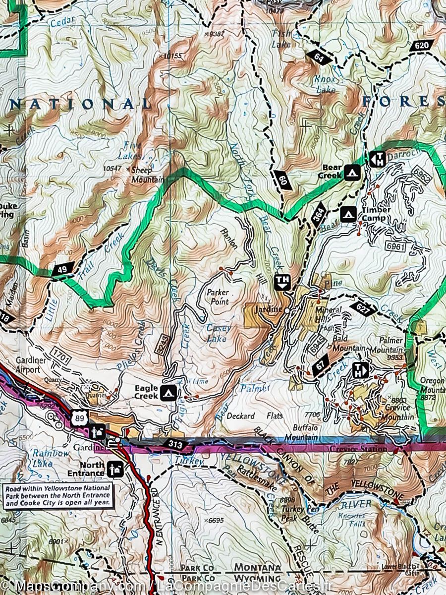 Carte de randonnée du Parc National de Yellowstone (Wyoming, Montana, Idaho) | National Geographic - La Compagnie des Cartes