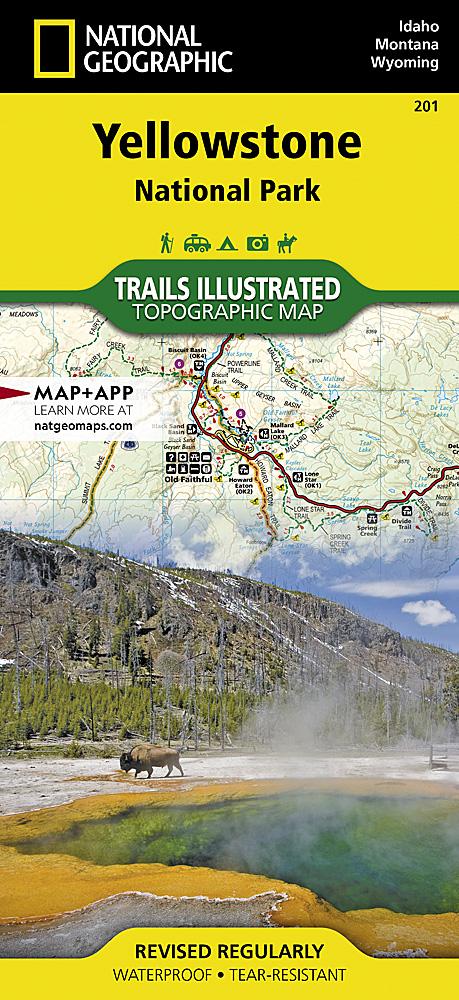 Carte de randonnée du Parc National de Yellowstone (Wyoming, Montana, Idaho) | National Geographic carte pliée National Geographic 