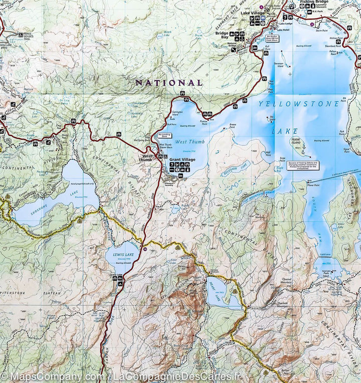 Carte de randonnée du Parc National de Yellowstone (Wyoming, Montana, Idaho) | National Geographic - La Compagnie des Cartes