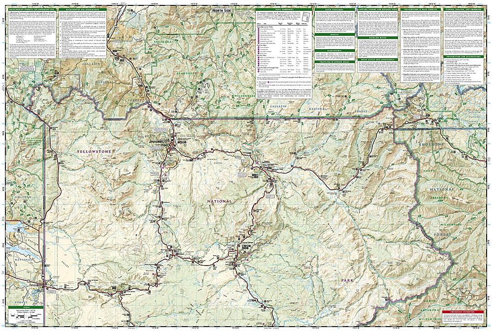 Carte de randonnée n° 201 - Parc National de Yellowstone (Wyoming, Montana, Idaho) | National Geographic carte de randonnée National Geographic