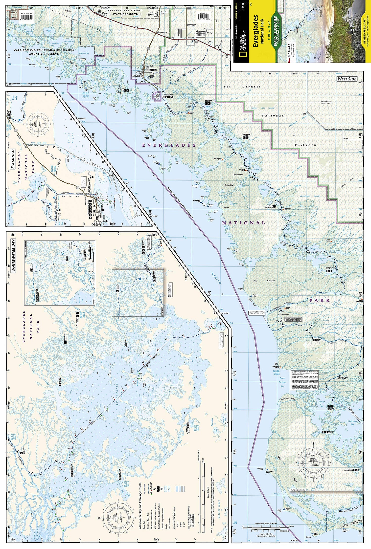 Carte de randonnée n° 243 - Parc National des Everglades (Floride) | National Geographic carte de randonnée National Geographic