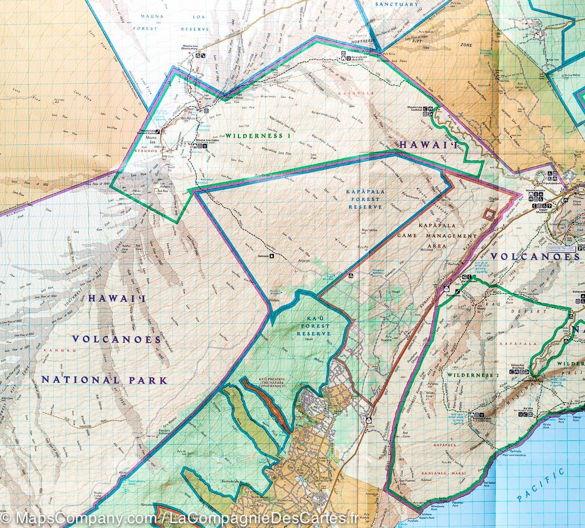 Carte de randonnée n° 230 - Parc National des Volcans (Hawaii, USA) | National Geographic carte de randonnée National Geographic