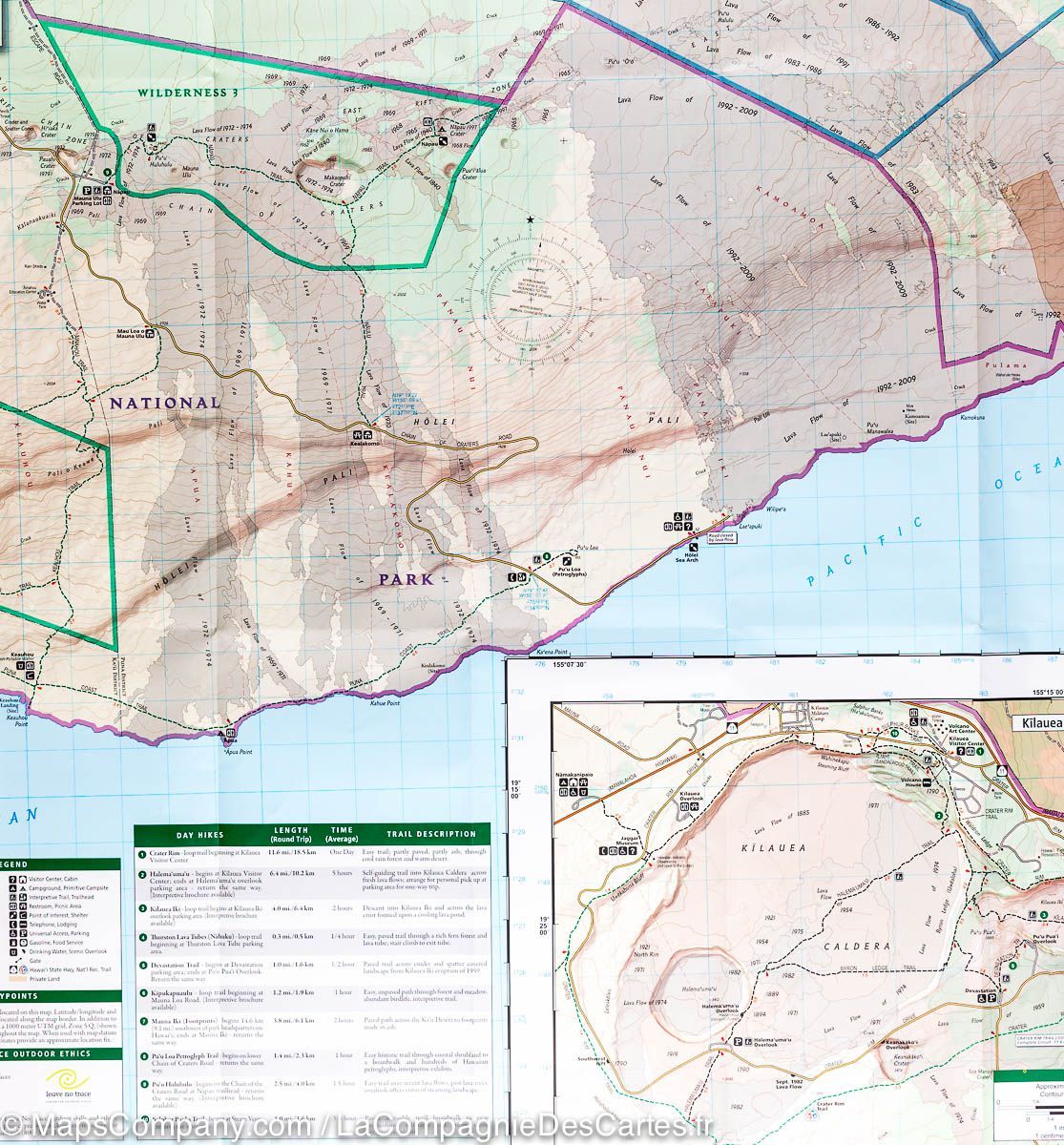 Carte de randonnée n° 230 - Parc National des Volcans (Hawaii, USA) | National Geographic carte de randonnée National Geographic
