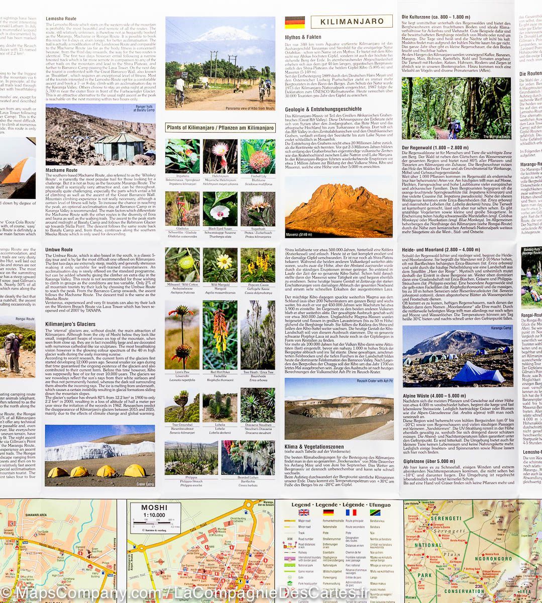 Carte de randonnée du Parc National Kilimanjaro (Kenya, Tanzanie) | Harms Verlag carte de randonnée Harms Verlag
