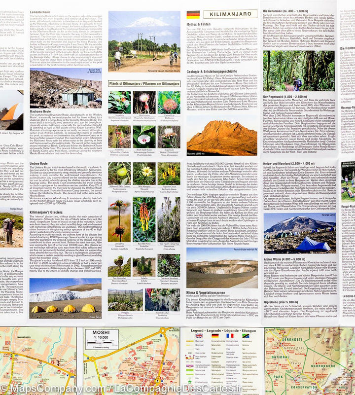 Carte de randonnée du Parc National Kilimanjaro (Kenya, Tanzanie) | Harms Verlag - La Compagnie des Cartes