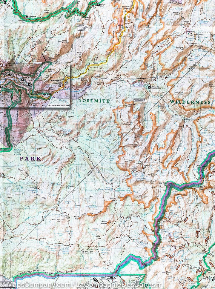 Carte de randonnée du Parc National Yosemite (Californie) | National Geographic carte pliée National Geographic 