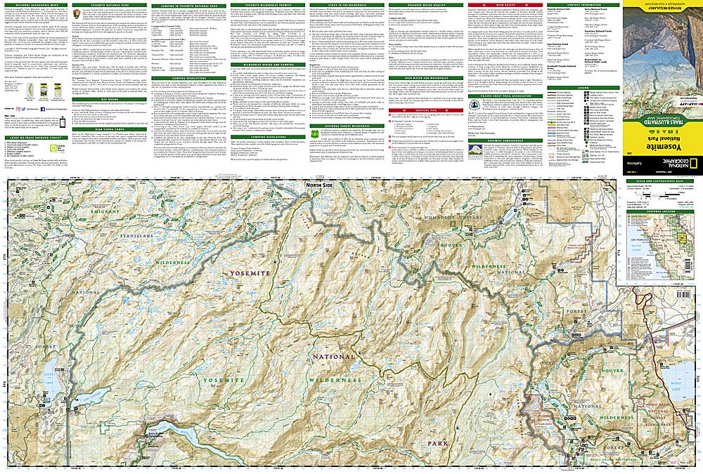 Carte de randonnée du Parc National Yosemite (Californie) | National Geographic carte pliée National Geographic 