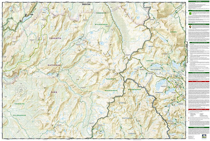 Carte de randonnée du Parc National Yosemite (sud-est) | National Geographic carte pliée National Geographic 