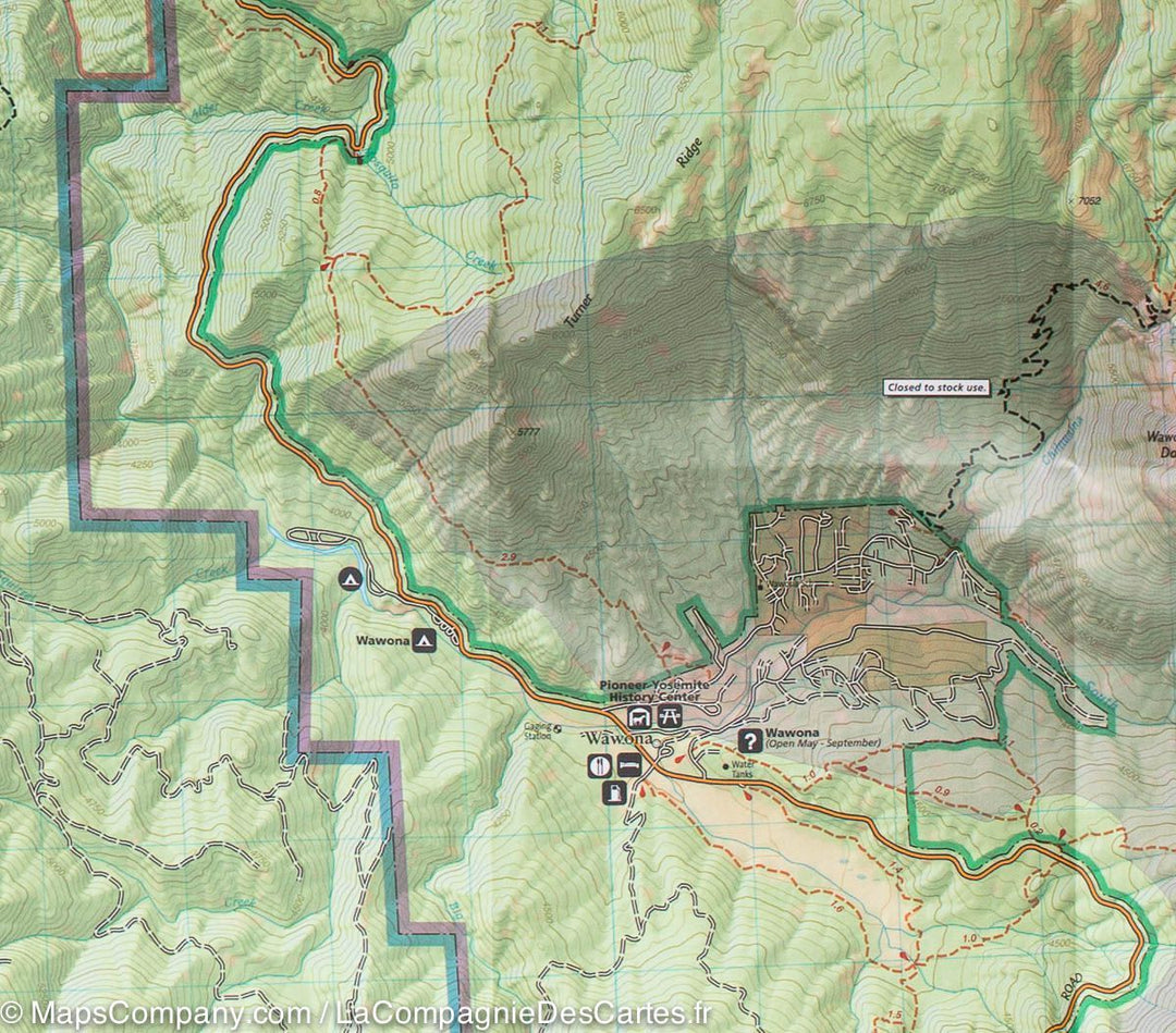 Carte de randonnée du Parc National Yosemite (sud-ouest) | National Geographic carte pliée National Geographic 