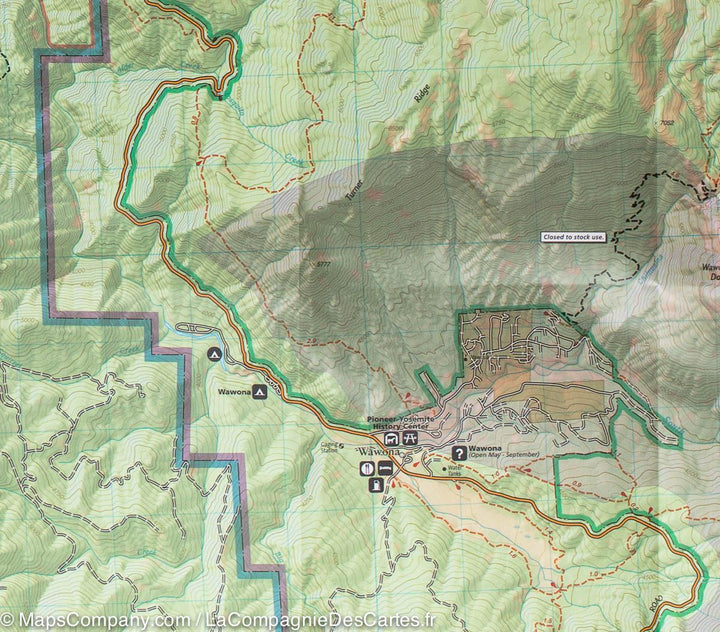 Carte de randonnée du Parc National Yosemite (sud-ouest) | National Geographic carte pliée National Geographic 