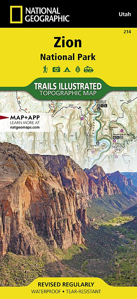 Carte de randonnée du Parc National Zion (Utah) | National Geographic carte pliée National Geographic 