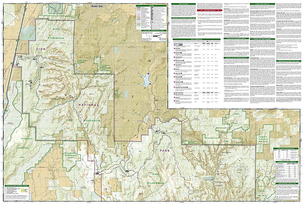 Carte de randonnée du Parc National Zion (Utah) | National Geographic carte pliée National Geographic 