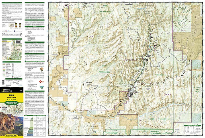Carte de randonnée du Parc National Zion (Utah) | National Geographic carte pliée National Geographic 