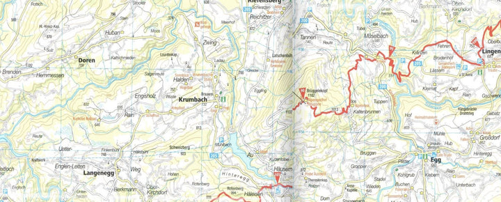 Carte de randonnée E5 - Du lac de Constance à Vérone | Kompass carte pliée Kompass 