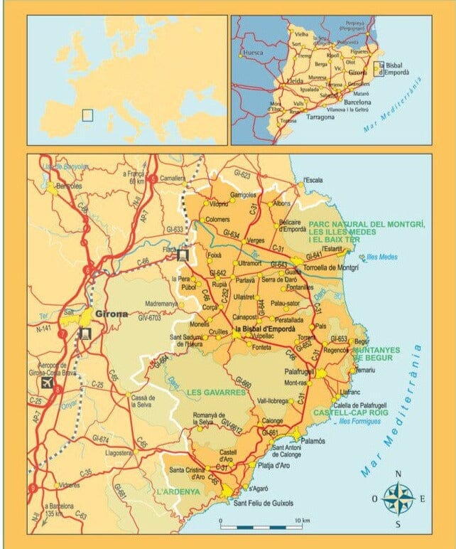Carte de randonnée - Empordà, Costa Brava (lot de 2) | Piolet carte pliée Editorial Piolet 