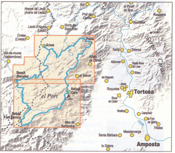 Carte de randonnée - Estels del Sud, La traversée massif des Ports | Piolet carte pliée Editorial Piolet 