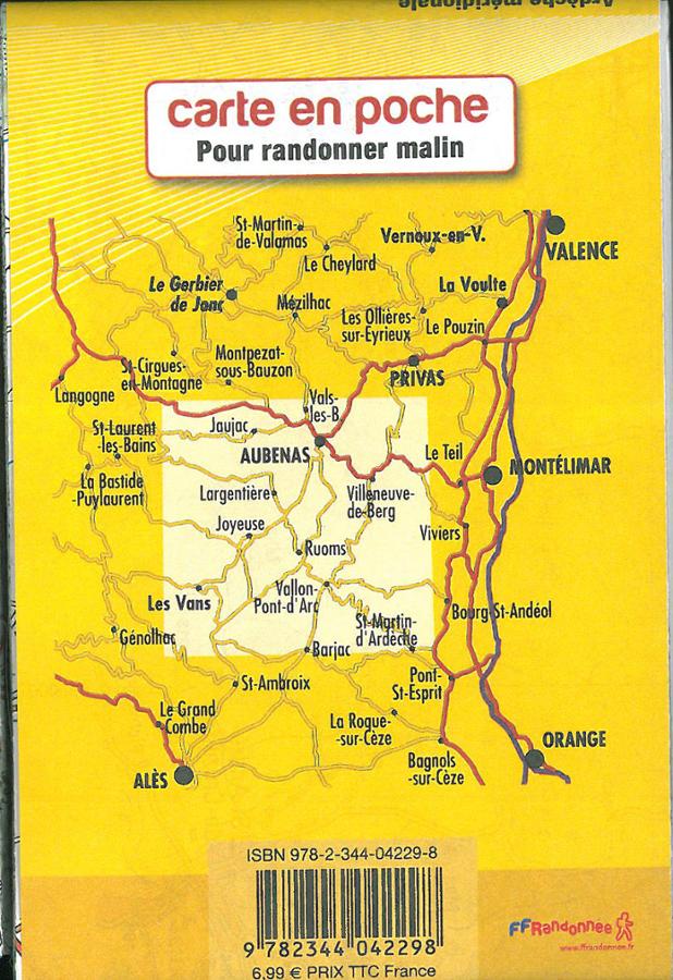Carte de randonnée et de tourisme (format poche) - Ardèche méridionale | Didier Richard carte de randonnée Didier Richard