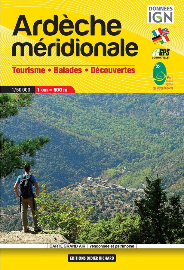 Carte de randonnée et de tourisme (format poche) - Ardèche méridionale | Didier Richard carte pliée Didier Richard 
