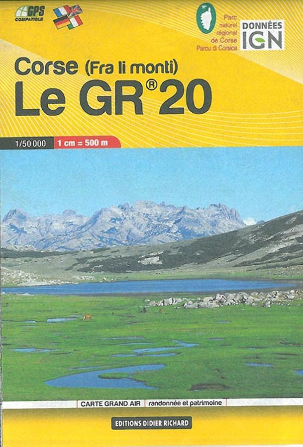 Carte de randonnée et de tourisme (format poche) - Corse GR20 | Didier Richard carte pliée Didier Richard 