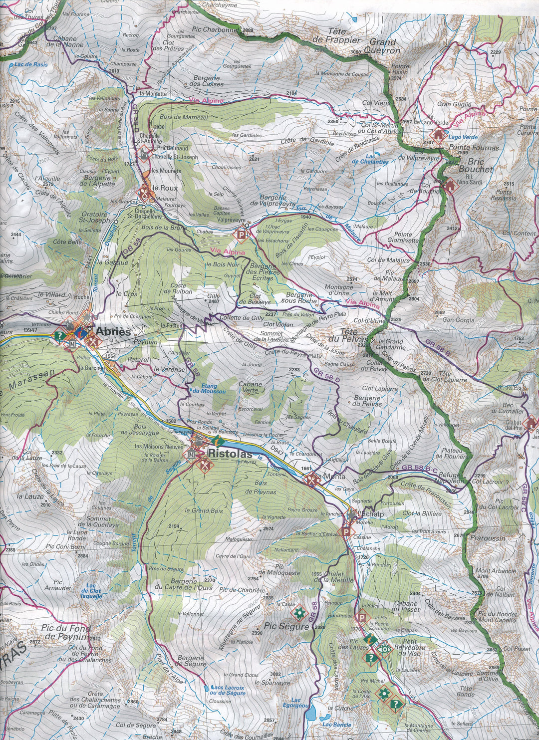 Carte de randonnée et de tourisme (format poche) - Parc national du Queyras | Didier Richard carte pliée Didier Richard 