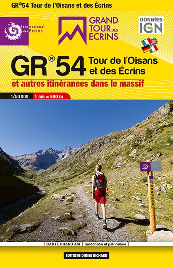 Carte de randonnée et de tourisme (format poche) - Tour des Ecrins GR54 | Didier Richard carte pliée Didier Richard 