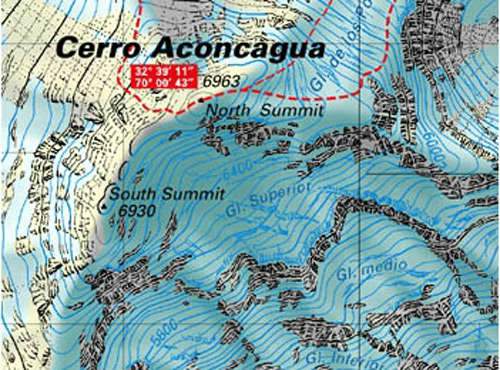 Carte de randonnée et d'escalade - Cerro Aconcagua + Mendoza city | Climbing Map carte pliée Climbing Map 