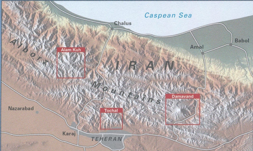 Carte de randonnée et d'escalade - Damavand (Iran) | Climbing Map carte pliée Climbing Map 