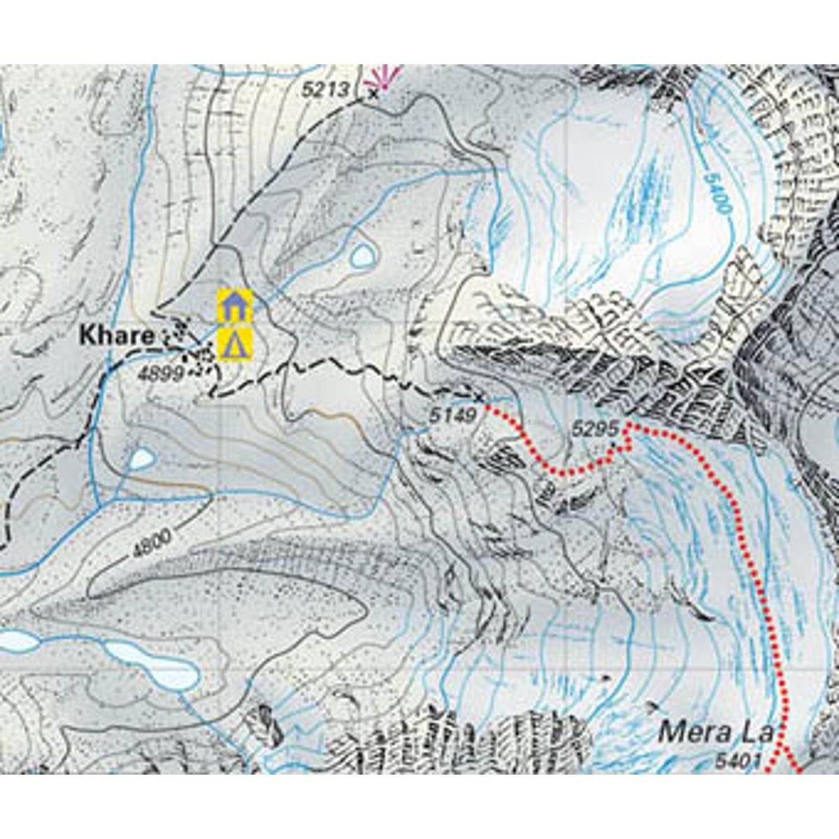 Carte de randonnée et d'escalade - Island Peak, Mera Peak (Himalaya, Népal) | Climbing Map carte de randonnée Climbing Map