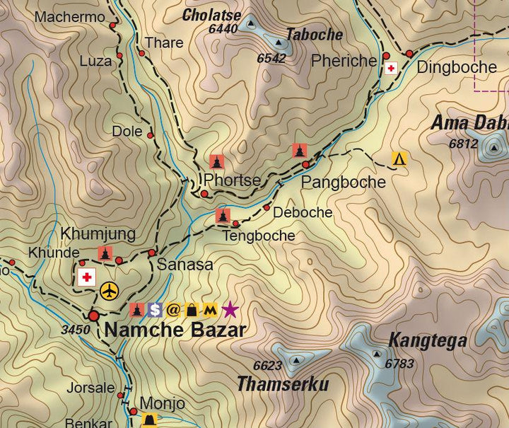Carte de randonnée et d'escalade - Island Peak, Mera Peak (Himalaya, Népal) | Climbing Map carte pliée Climbing Map 