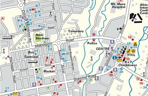 Carte de randonnée et d'escalade- Kilimanjaro + Moshi & Arusha city | Climbing Map carte pliée Climbing Map 