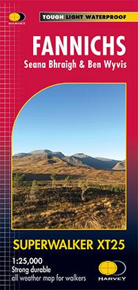 Carte de randonnée - Fannichs Seana Bhraigh & Ben Wyvis XT25 | Harvey Maps - Superwalker maps carte de randonnée Harvey Maps