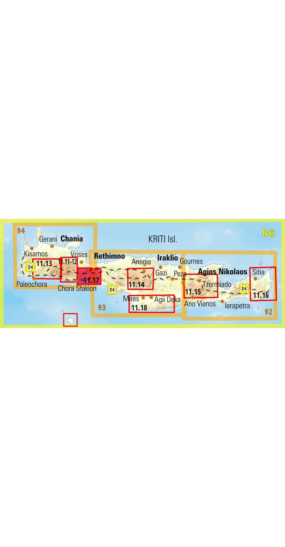 Carte de randonnée - Fragokastelo, Plakias (Crète) | Anavasi carte pliée Anavasi 